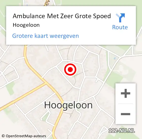 Locatie op kaart van de 112 melding: Ambulance Met Zeer Grote Spoed Naar Hoogeloon op 23 februari 2024 20:20