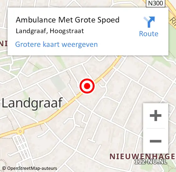 Locatie op kaart van de 112 melding: Ambulance Met Grote Spoed Naar Landgraaf, Hoogstraat op 26 september 2014 21:59