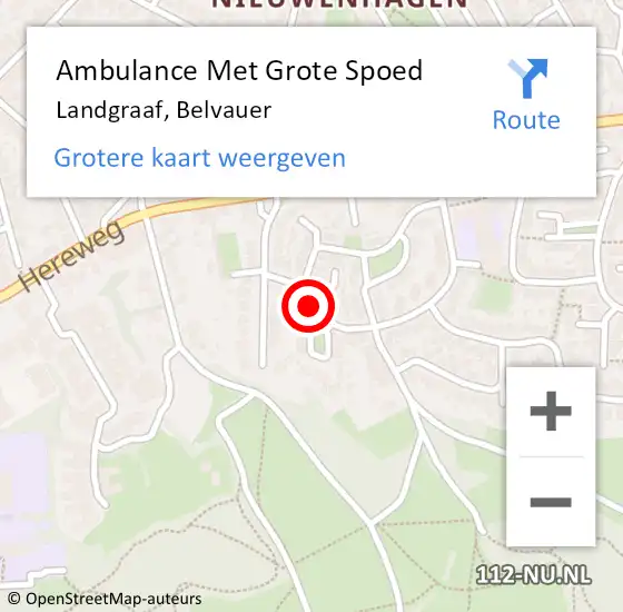 Locatie op kaart van de 112 melding: Ambulance Met Grote Spoed Naar Landgraaf, Belvauer op 26 september 2014 22:06