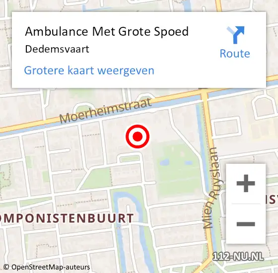 Locatie op kaart van de 112 melding: Ambulance Met Grote Spoed Naar Dedemsvaart op 24 februari 2024 03:36