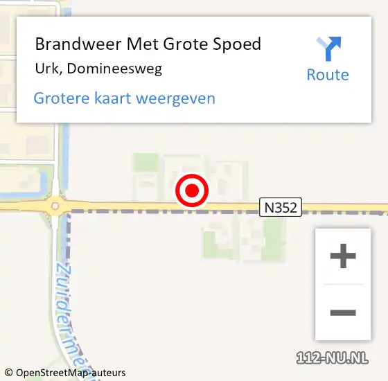 Locatie op kaart van de 112 melding: Brandweer Met Grote Spoed Naar Urk, Domineesweg op 24 februari 2024 04:57