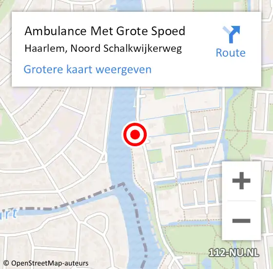 Locatie op kaart van de 112 melding: Ambulance Met Grote Spoed Naar Haarlem, Noord Schalkwijkerweg op 24 februari 2024 05:16