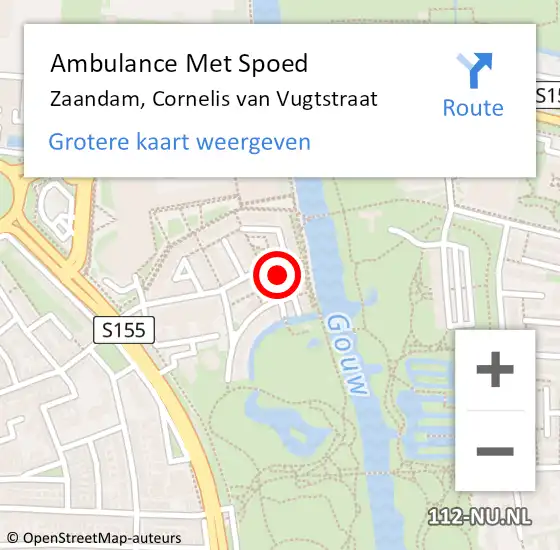 Locatie op kaart van de 112 melding: Ambulance Met Spoed Naar Zaandam, Cornelis van Vugtstraat op 24 februari 2024 05:26