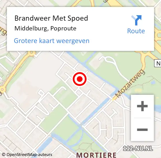 Locatie op kaart van de 112 melding: Brandweer Met Spoed Naar Middelburg, Poproute op 24 februari 2024 05:43