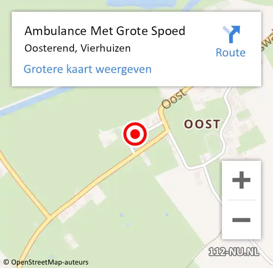 Locatie op kaart van de 112 melding: Ambulance Met Grote Spoed Naar Oosterend, Vierhuizen op 24 februari 2024 07:18