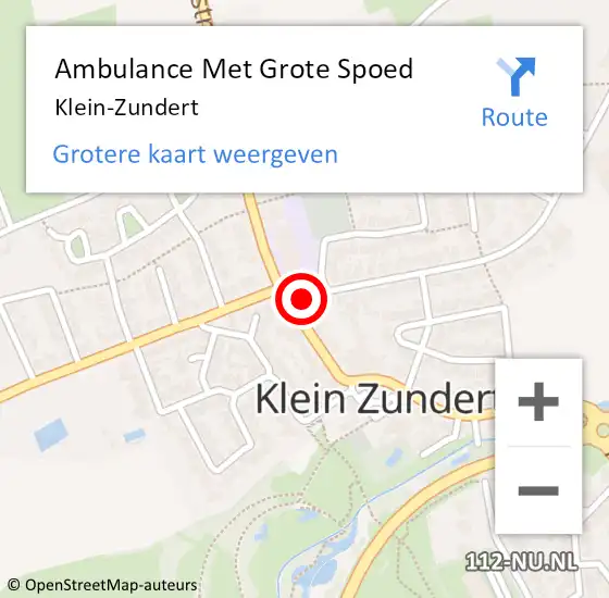 Locatie op kaart van de 112 melding: Ambulance Met Grote Spoed Naar Klein-Zundert op 24 februari 2024 07:37