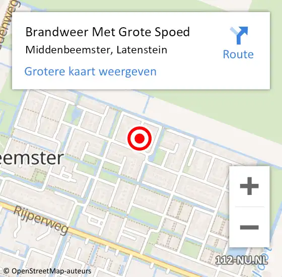 Locatie op kaart van de 112 melding: Brandweer Met Grote Spoed Naar Middenbeemster, Latenstein op 24 februari 2024 09:26