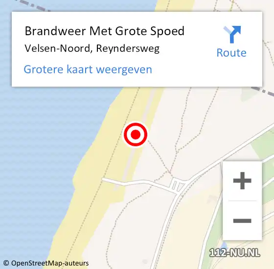 Locatie op kaart van de 112 melding: Brandweer Met Grote Spoed Naar Velsen-Noord, Reyndersweg op 24 februari 2024 09:40