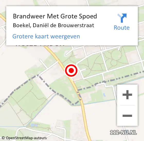 Locatie op kaart van de 112 melding: Brandweer Met Grote Spoed Naar Boekel, Daniël de Brouwerstraat op 24 februari 2024 11:34