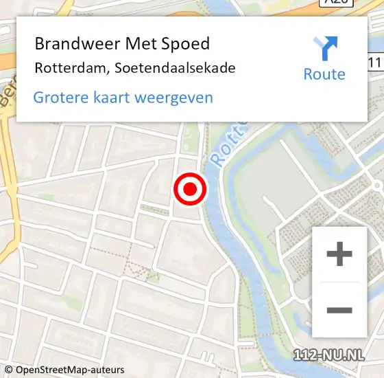 Locatie op kaart van de 112 melding: Brandweer Met Spoed Naar Rotterdam, Soetendaalsekade op 24 februari 2024 12:26