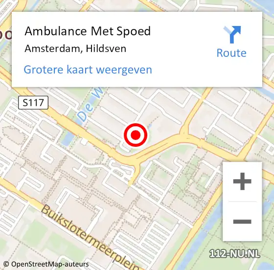 Locatie op kaart van de 112 melding: Ambulance Met Spoed Naar Amsterdam, Hildsven op 24 februari 2024 12:52