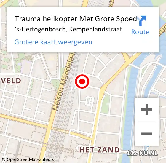 Locatie op kaart van de 112 melding: Trauma helikopter Met Grote Spoed Naar 's-Hertogenbosch, Kempenlandstraat op 24 februari 2024 13:49