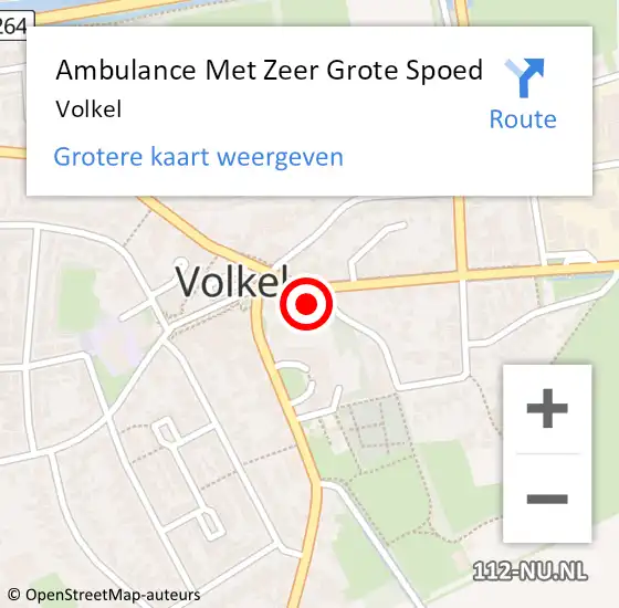 Locatie op kaart van de 112 melding: Ambulance Met Zeer Grote Spoed Naar Volkel op 24 februari 2024 14:05