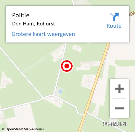 Locatie op kaart van de 112 melding: Politie Den Ham, Rohorst op 24 februari 2024 14:17