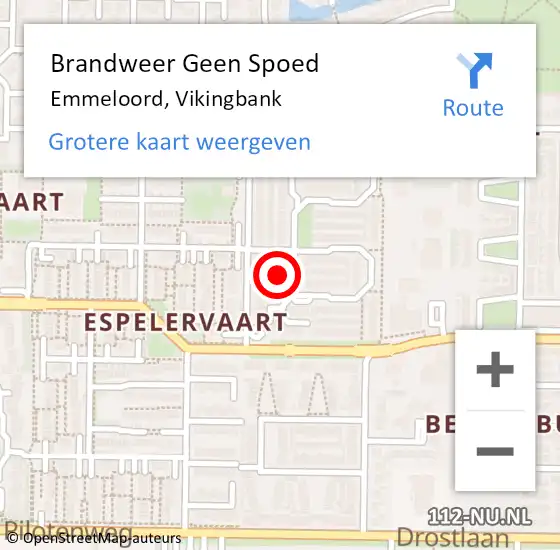 Locatie op kaart van de 112 melding: Brandweer Geen Spoed Naar Emmeloord, Vikingbank op 24 februari 2024 14:59