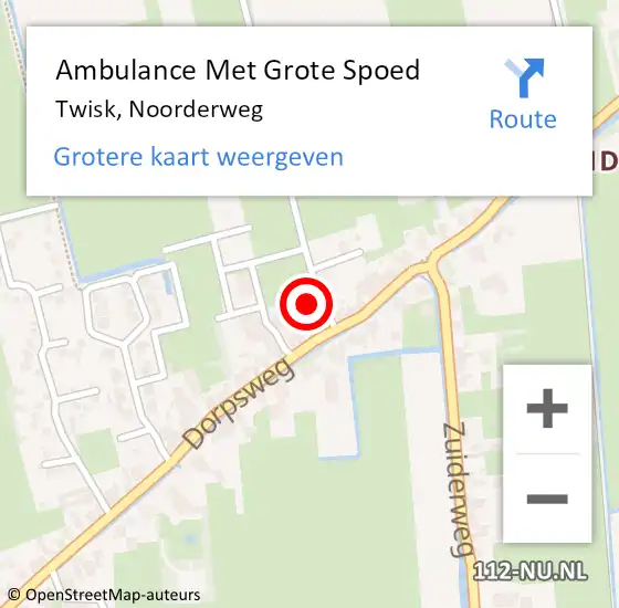 Locatie op kaart van de 112 melding: Ambulance Met Grote Spoed Naar Twisk, Noorderweg op 24 februari 2024 15:03