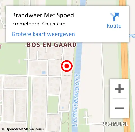 Locatie op kaart van de 112 melding: Brandweer Met Spoed Naar Emmeloord, Colijnlaan op 24 februari 2024 16:00