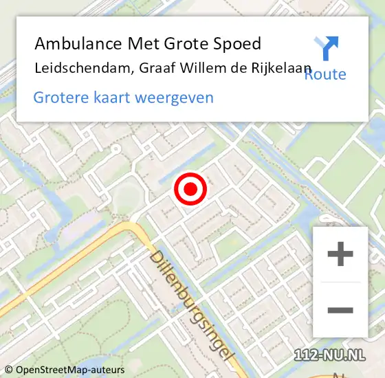 Locatie op kaart van de 112 melding: Ambulance Met Grote Spoed Naar Leidschendam, Graaf Willem de Rijkelaan op 24 februari 2024 16:33