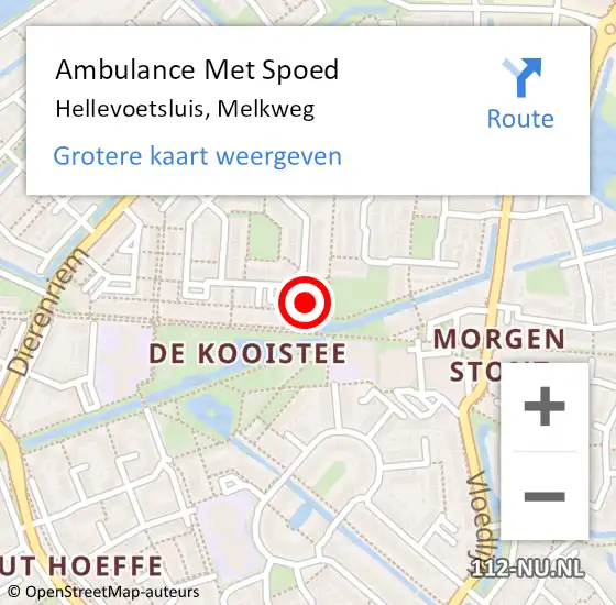 Locatie op kaart van de 112 melding: Ambulance Met Spoed Naar Hellevoetsluis, Melkweg op 24 februari 2024 16:42