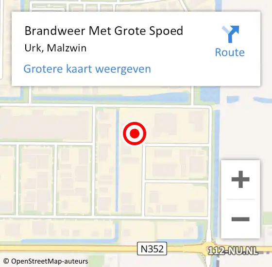 Locatie op kaart van de 112 melding: Brandweer Met Grote Spoed Naar Urk, Malzwin op 24 februari 2024 17:19