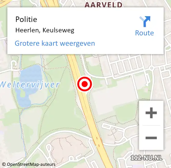 Locatie op kaart van de 112 melding: Politie Heerlen, Keulseweg op 24 februari 2024 17:22
