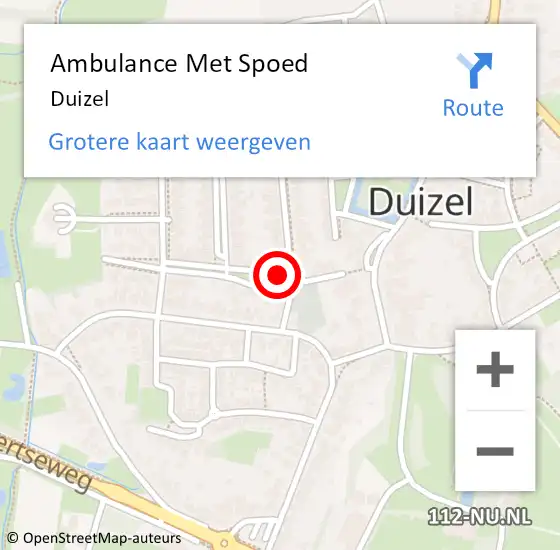 Locatie op kaart van de 112 melding: Ambulance Met Spoed Naar Duizel op 24 februari 2024 18:10