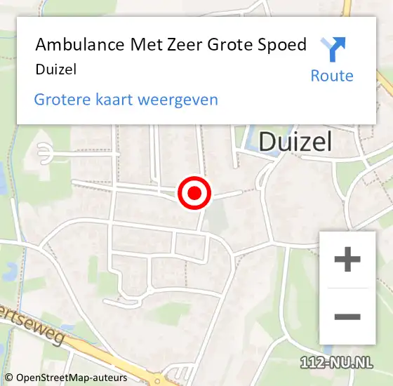 Locatie op kaart van de 112 melding: Ambulance Met Zeer Grote Spoed Naar Duizel op 24 februari 2024 18:12