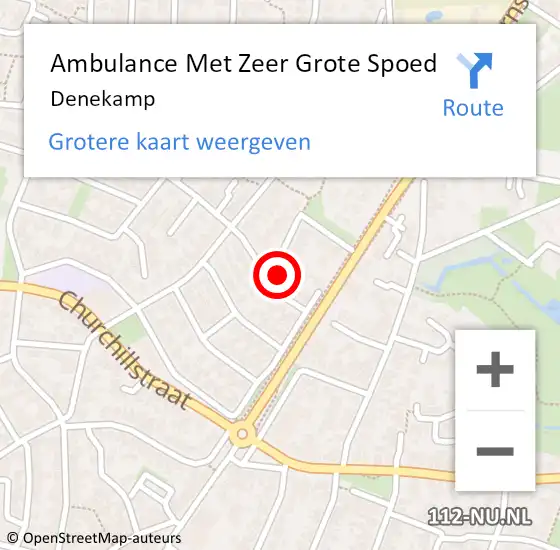 Locatie op kaart van de 112 melding: Ambulance Met Zeer Grote Spoed Naar Denekamp op 24 februari 2024 18:31