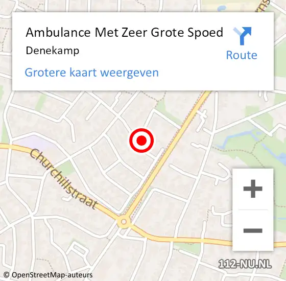 Locatie op kaart van de 112 melding: Ambulance Met Zeer Grote Spoed Naar Denekamp op 24 februari 2024 18:33
