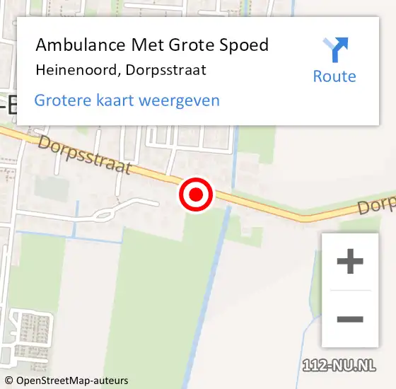 Locatie op kaart van de 112 melding: Ambulance Met Grote Spoed Naar Heinenoord, Dorpsstraat op 24 februari 2024 19:02