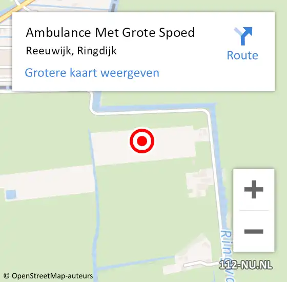 Locatie op kaart van de 112 melding: Ambulance Met Grote Spoed Naar Reeuwijk, Ringdijk op 24 februari 2024 19:04