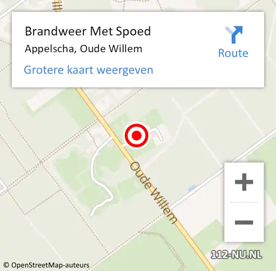 Locatie op kaart van de 112 melding: Brandweer Met Spoed Naar Appelscha, Oude Willem op 24 februari 2024 19:08