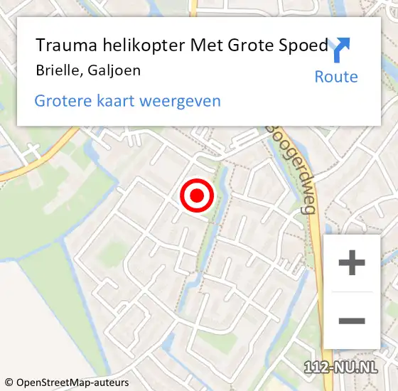 Locatie op kaart van de 112 melding: Trauma helikopter Met Grote Spoed Naar Brielle, Galjoen op 24 februari 2024 20:21