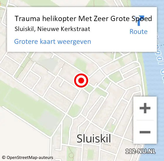 Locatie op kaart van de 112 melding: Trauma helikopter Met Zeer Grote Spoed Naar Sluiskil, Nieuwe Kerkstraat op 24 februari 2024 20:30