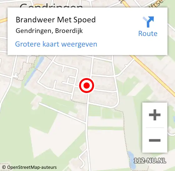 Locatie op kaart van de 112 melding: Brandweer Met Spoed Naar Gendringen, Broerdijk op 24 februari 2024 21:24