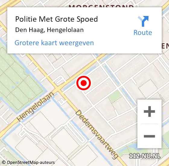 Locatie op kaart van de 112 melding: Politie Met Grote Spoed Naar Den Haag, Hengelolaan op 24 februari 2024 21:34