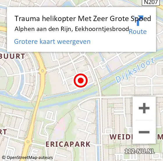 Locatie op kaart van de 112 melding: Trauma helikopter Met Zeer Grote Spoed Naar Alphen aan den Rijn, Eekhoorntjesbrood op 24 februari 2024 21:47