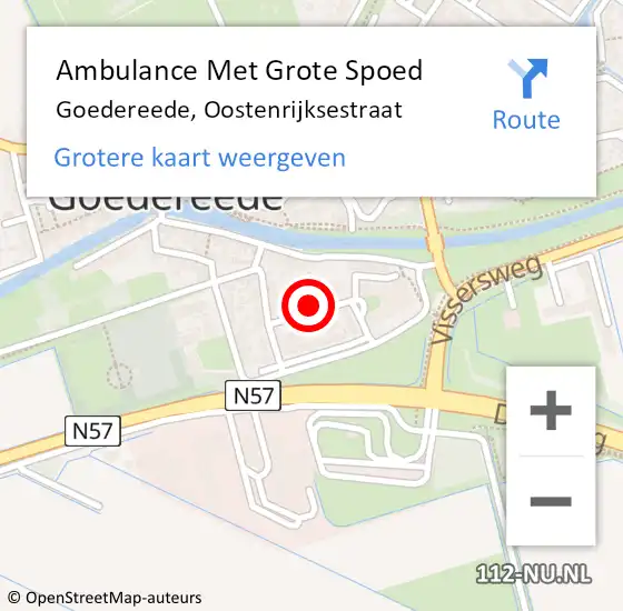 Locatie op kaart van de 112 melding: Ambulance Met Grote Spoed Naar Goedereede, Oostenrijksestraat op 24 februari 2024 23:03