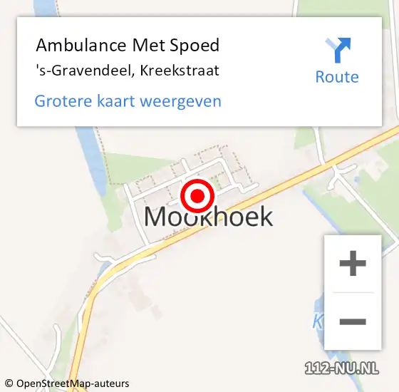 Locatie op kaart van de 112 melding: Ambulance Met Spoed Naar 's-Gravendeel, Kreekstraat op 25 februari 2024 02:18