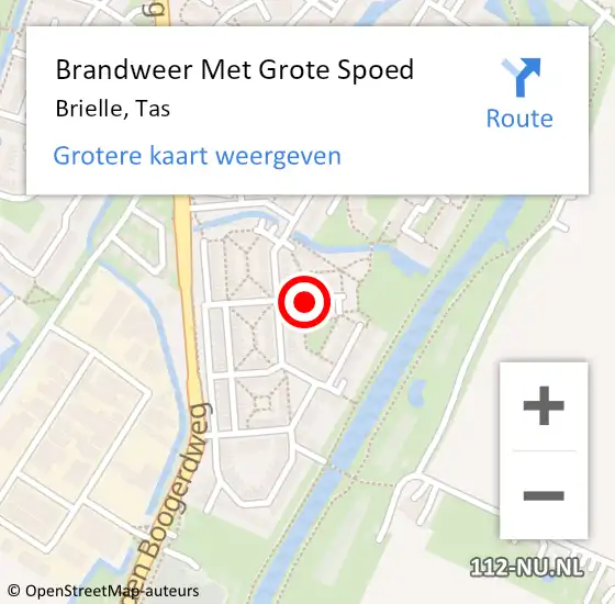 Locatie op kaart van de 112 melding: Brandweer Met Grote Spoed Naar Brielle, Tas op 25 februari 2024 03:09