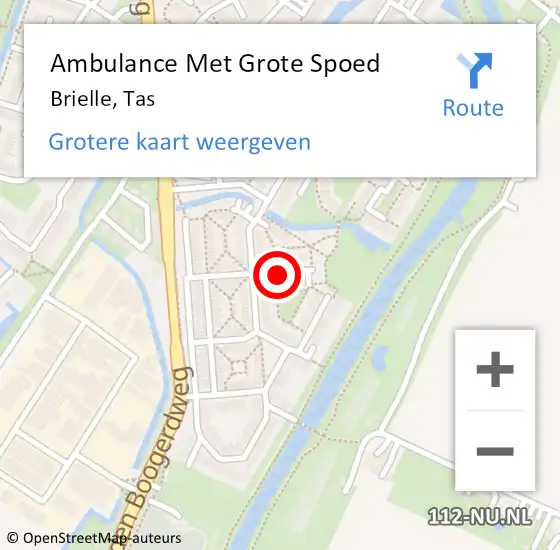 Locatie op kaart van de 112 melding: Ambulance Met Grote Spoed Naar Brielle, Tas op 25 februari 2024 03:14