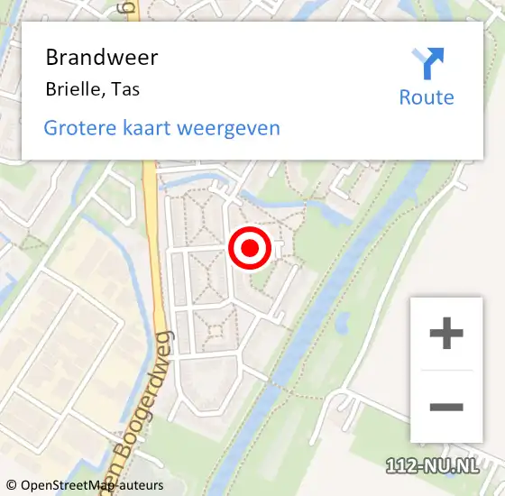 Locatie op kaart van de 112 melding: Brandweer Brielle, Tas op 25 februari 2024 04:09