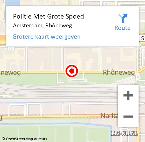 Locatie op kaart van de 112 melding: Politie Met Grote Spoed Naar Amsterdam, Rhôneweg op 25 februari 2024 05:23