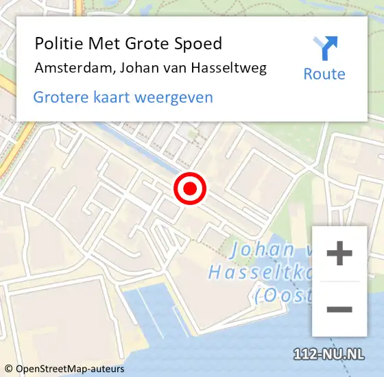 Locatie op kaart van de 112 melding: Politie Met Grote Spoed Naar Amsterdam, Johan van Hasseltweg op 25 februari 2024 05:27
