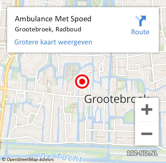 Locatie op kaart van de 112 melding: Ambulance Met Spoed Naar Grootebroek, Radboud op 25 februari 2024 05:47