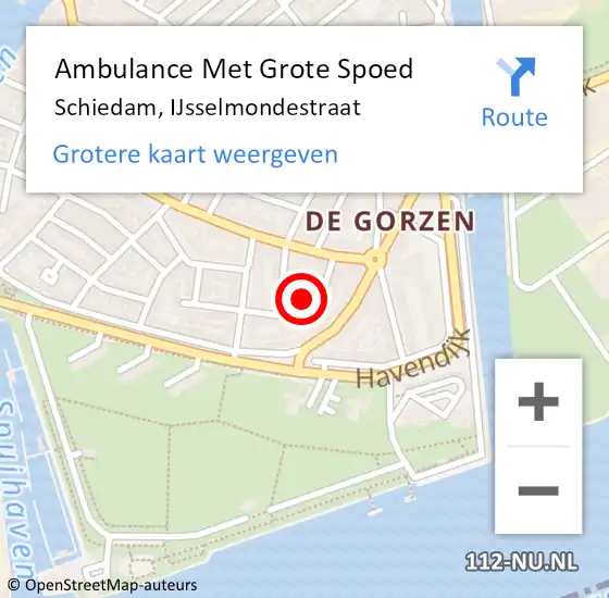 Locatie op kaart van de 112 melding: Ambulance Met Grote Spoed Naar Schiedam, IJsselmondestraat op 25 februari 2024 07:43