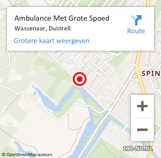 Locatie op kaart van de 112 melding: Ambulance Met Grote Spoed Naar Wassenaar, Duinrell op 25 februari 2024 09:11