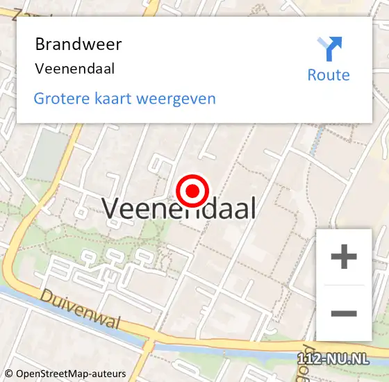 Locatie op kaart van de 112 melding: Brandweer Veenendaal op 25 februari 2024 09:14