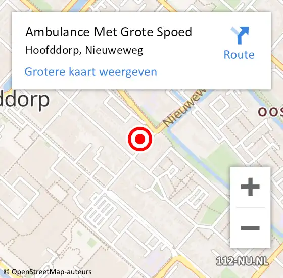 Locatie op kaart van de 112 melding: Ambulance Met Grote Spoed Naar Hoofddorp, Nieuweweg op 25 februari 2024 09:26