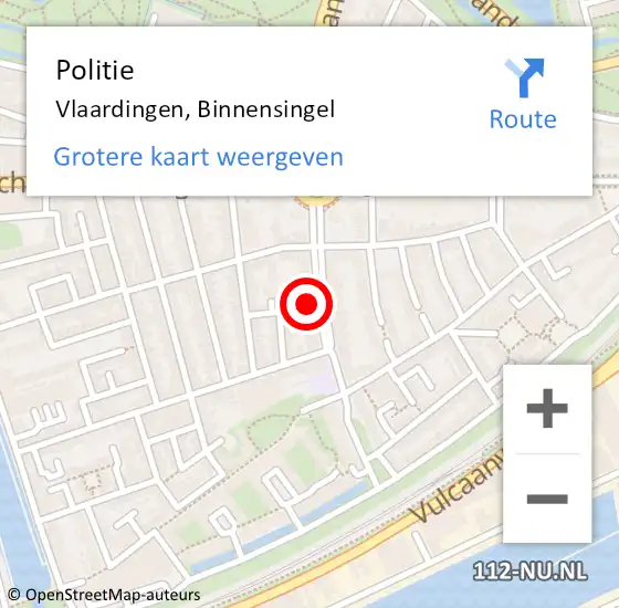 Locatie op kaart van de 112 melding: Politie Vlaardingen, Binnensingel op 25 februari 2024 10:53